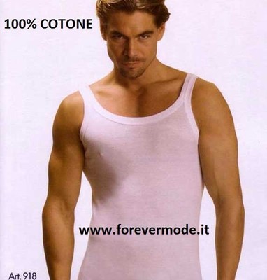 Canottiera Uomo Costine Spalla Stretta Cotone Fragi Nilo