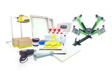 Silk Screen Printing Press 4 color, heat gun, exposure unit equipment kit setup