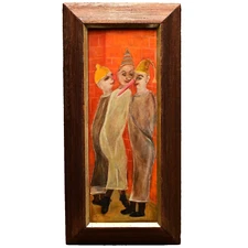 MARC CHAGALL Attr Original Vintage WPA Double Sided Portrait Hidden Oil Painting