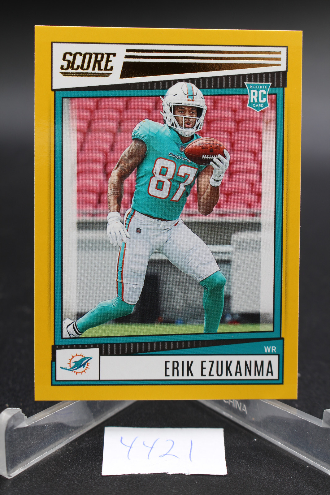 2022 Panini Score Erik Ezukanma Gold YELLOW PARALLEL Dolphins #400 Rookie RC