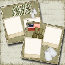 Armed Forces - 2 Premade Scrapbook Pages - EZ Layout 4876