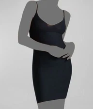 Commando Women's Black Two-Faced Tech Control Full Slip Shapewear Size Small