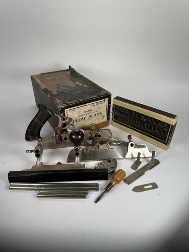 Stanley Made Wards Master No. 45 Combination Plane All Original W Box COMPLETE