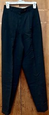 Liz Claiborne Black Wool Trousers High Waist Two Pleat Cuffs Size 6 Classic
