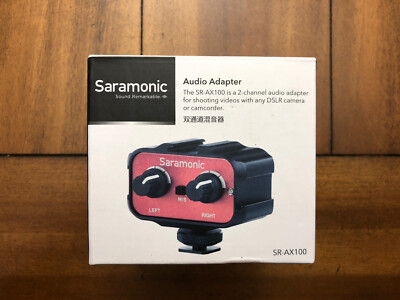 Saramonic SR-AX100 2 Channel 3.5mm Audio Adapter Red/Black  - Free Ship