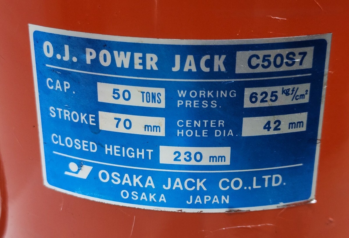 OSAKA JACK C50S7 OJ POWER JACK 50 TON 70mm SINGLE ACTING
