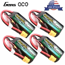 4X Gens Ace G-Tech 2200mAh 35C 11.1V 3S Lipo Battery XT60 For RC Crawler Car US