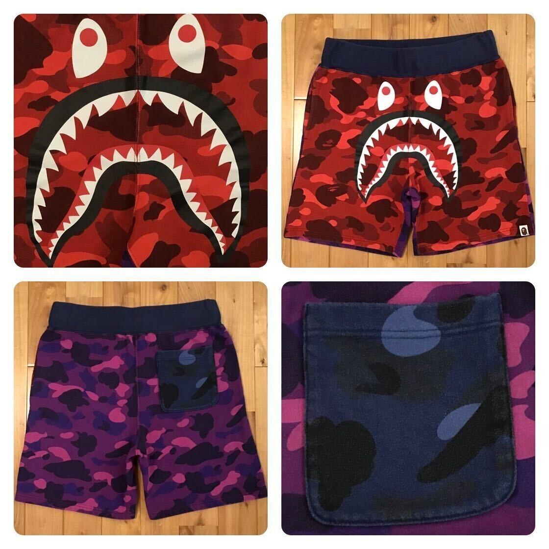 BAPE Crazy camo shark shorts A Bathing Ape Size M | eBay