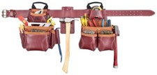Custom Leathercraft 21453 18 Pocket Pro Framer's Heavy Duty Leather Tool Belt