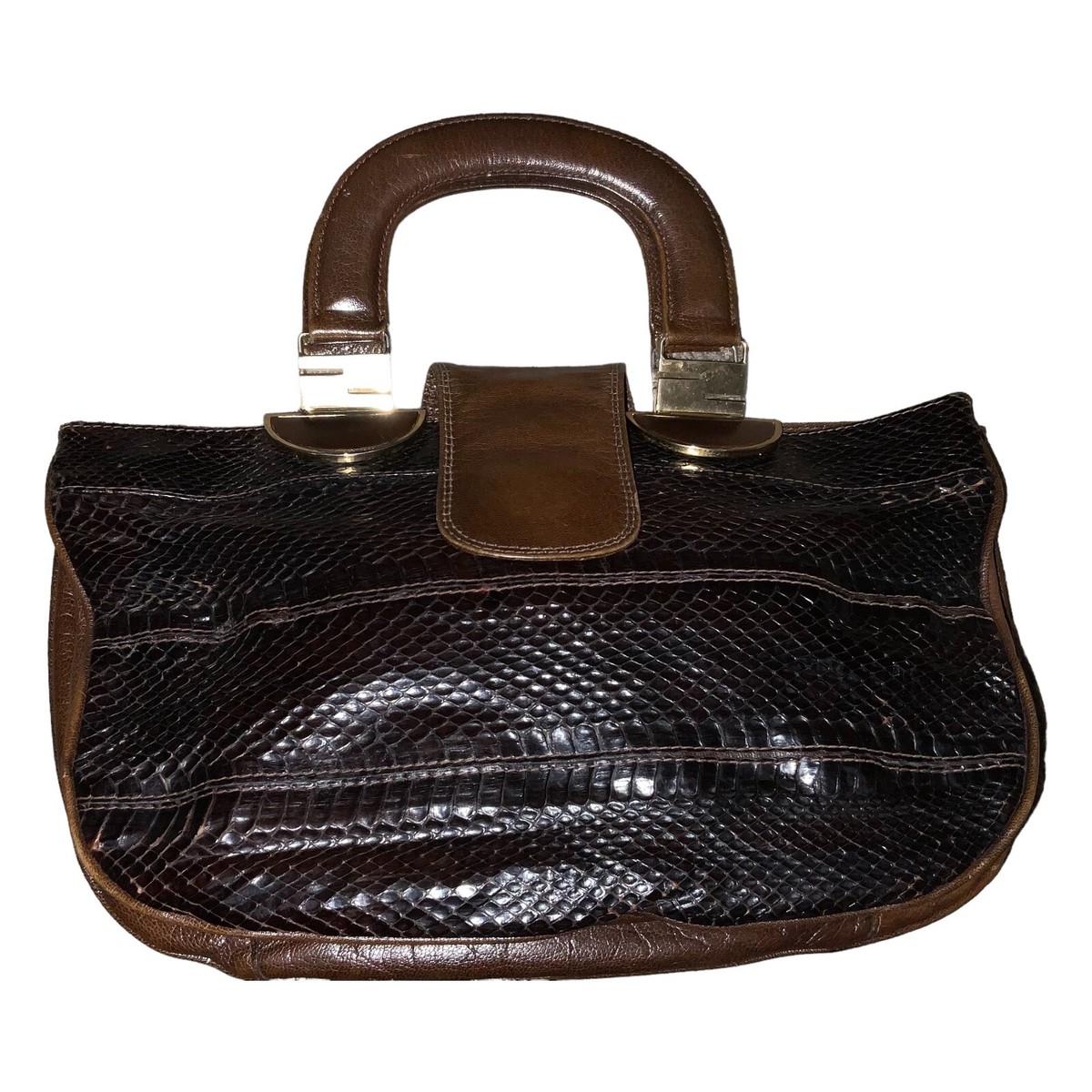 Vtg 90s SAN GIORGIO sz Large Ivory Leather Reptile Embossed Silver HW ITALY NEW Reptile Embossed Bag - Etsy main image 2