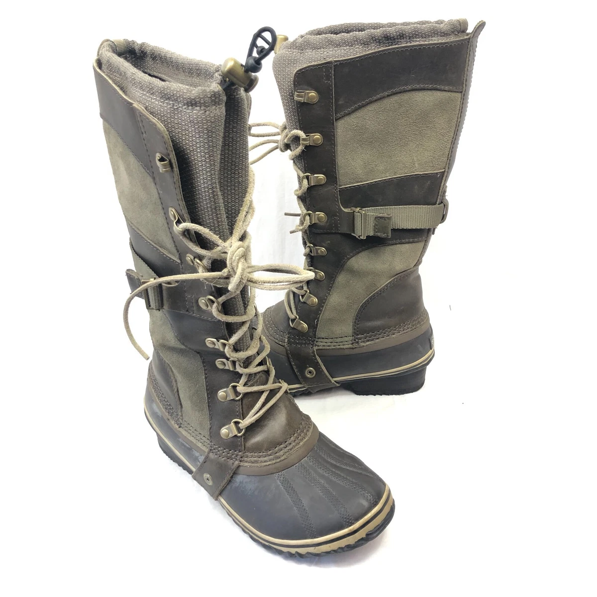 SOREL Conquest Carly Womens 7.5 Tall Boots NL2033 208 Light Brown British Brown