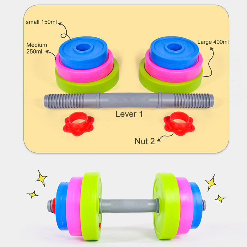 Kids Adjustable Barbell Toy Set Durable Exercise Dumbells Toys