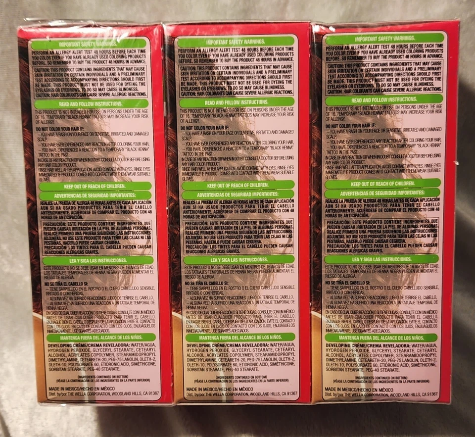 Herbal Essences Hair Color Me Vibrant 48 Bronce Pasas Radiante Borgoña Paquete de 3 NUEVO Foto 2 de 4