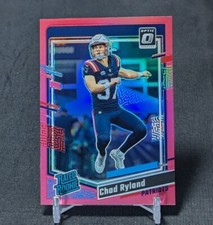 Chad Ryland Pink Prizm Holo Rated Rookie RC 2023 Optic Card #273 Patriots. rookie card picture