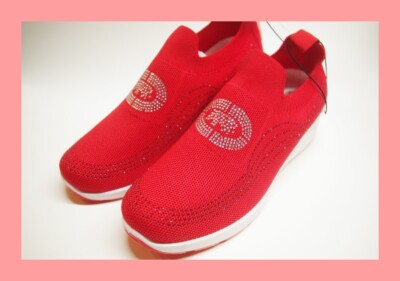 Marc Ecko Ladies Jogger Shoes - Red with Bedazzles 4 Sizes NEW