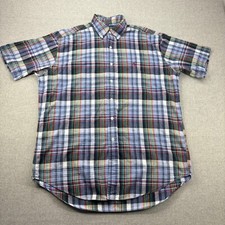 Vintage Polo Ralph Lauren Madras Plaid Short Sleeve Blake Shirt Mens M Y2K