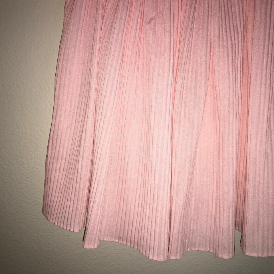 Vestido Sophie Vintage SEARS Rosa Plisado Ojales Encaje Ribete Grande 32-36" 27-32 libras Foto 4 de 4