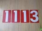 Vintage Gas Station Metal Double Sided Numbers 9 1/2"x6" Lot of 4