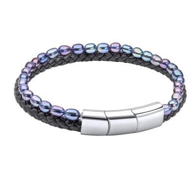 Fred Bennett Mens Bracelet B5453 Freshwater Peacock Pearl