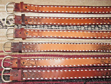 VTG Western C M Co Buckstitch Tooled Embossed Leather Belts 6 pc Size 20 NEW