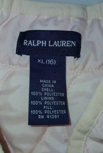 Ralph Lauren Powder Pink Quilted Jacket Girls XLarge Size 16 Light Winter Coat - Picture 4 of 10