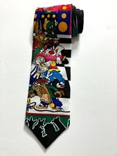 Vintage 90's Looney Tunes Rappin Toons Bugs Bunny Sylvester Taz Tweety Rap Tie