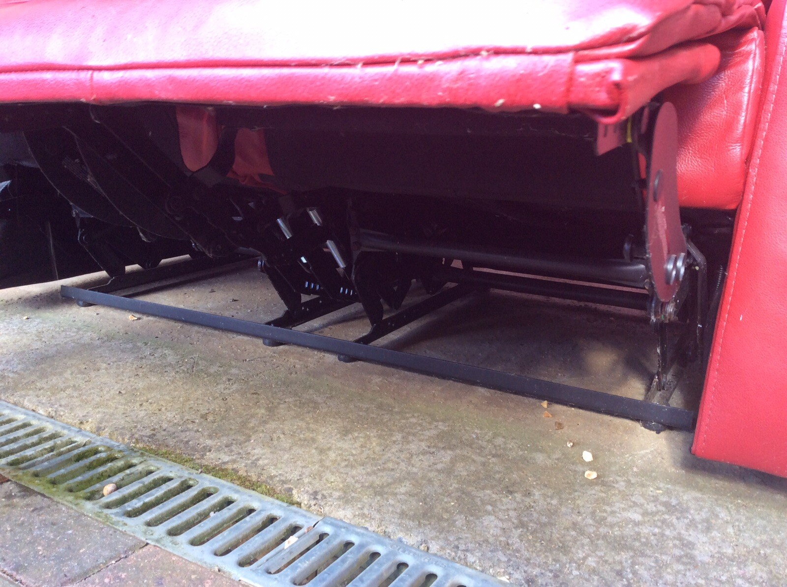 Red Leather 2 Seater Leather Manual Recliner Sofa from Furniture