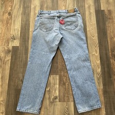 Lee Jeans Men actual Fit W32 L30 Made in USA Distressed/Rose Patch