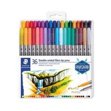 36 Count Dual Tip Fiber Markers Assorted Colo...