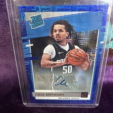 COLE ANTHONY 2020-21 DONRUSS RATED ROOKIE CHOICE BLUE MAGIC RC AUTO /49 208