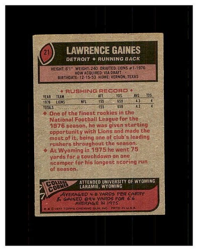 1977 TOPPS FOOTBALL #1-300 YOU PICK SEE PHOTOS OF EVERY CARD STARS *NEW LISTING* - Picture 29 of 433