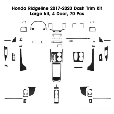 70Pcs Carbon Fiber Full Interior Kit Set Cover Trim For Honda Ridgeline
