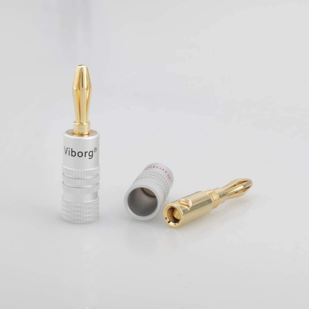Banana Plugs HiFi High Quality Gold Plated Speaker Plugs Audio