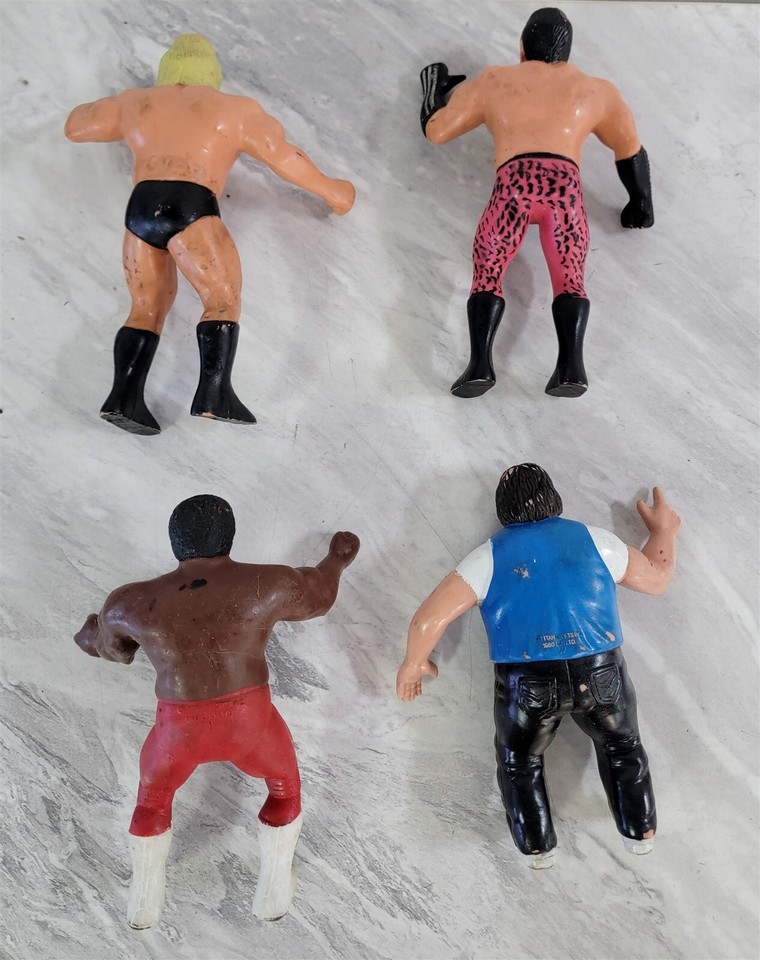 B224 VINTAGE 80'S LJN WWF WRESTLER LOT JUNKYARD DOG CAPTAIN LOU