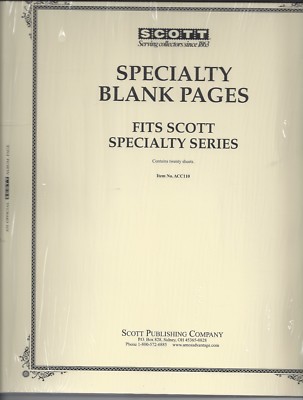 Pkg. of 20 Scott ACC110 Specialty Blank Pages FREE U.S. Shipping w/$60 Order