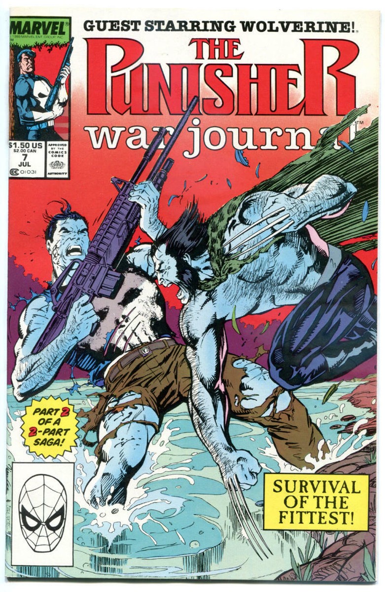 マーベルヒーローズ パニッシャー スパイダーマン ウルヴァリン PUNISHER WAR JOURNAL #7, vs Wolverine, NM, X-Men, Jim Lee