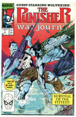 PUNISHER WAR JOURNAL #7, vs Wolverine, NM, X-Men, Jim Lee, more