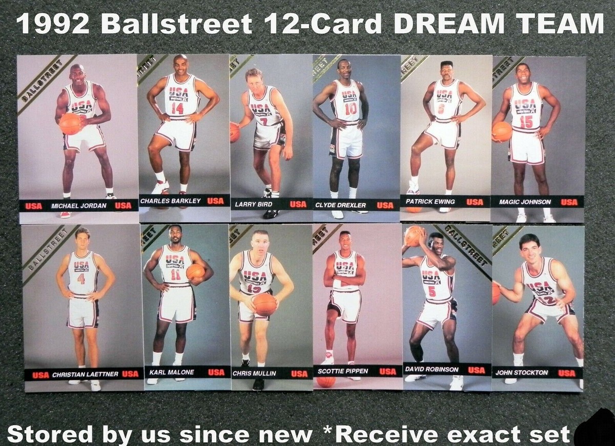1992 Ballstreet USA DREAM TEAM Gold 12-Card Team Set + Bonus Card