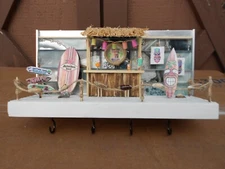 KEY RACK TIKI HUT BAR BEACH LIGHTED HAND MADE ONE OF A KIND 