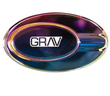 GRAV® ELLIPSE ASHTRAY, Solid Borosilicate Glass, Heavy, Gift Box Included,