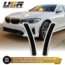 Euro SMOKE Front Bumper Reflector Side Marker Light For 2019-24 BMW G20 3 Series