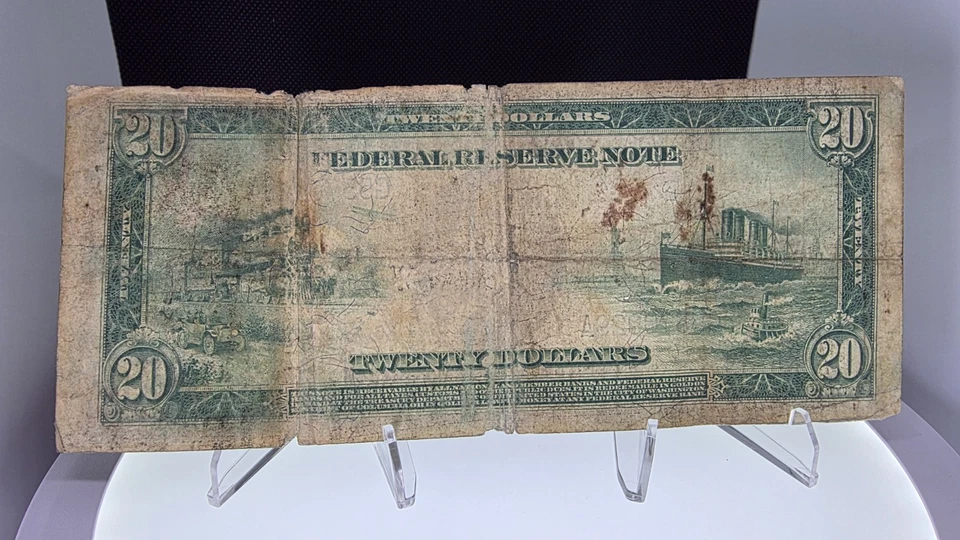 🔥$20 1914 Federal Reserve Note Large Bill Circulated🔥 - Image 4 of 4