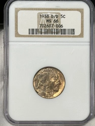 1938-P 5c Buffalo Nickel NGC MS66 D/D DOUBLE DIE Indian Head Philadelphia Coin