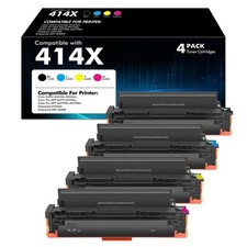 414X Toner Cartridges 4 Pack CMYK Color High Yield with Chip for HP 414A Toner