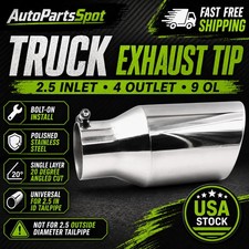 Truck Exhaust Tip 2.5 Inlet 4 Outlet 9 Ol Stainless Steel For Bolt-on New Truck Exhaust Tip 2.5 Inlet 4 Outlet 9 Ol Stainless Steel For Bolt-on New