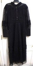 BLACK ELAGANT LACE DRESS WITH GOLD BUTTONS
