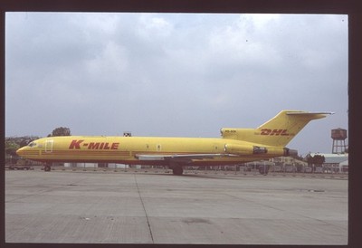Orig 35mm airline slide K-Mile DHL 727-2J4 HS-SCK