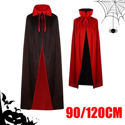 MARKENLOS Halloween Vampir Umhang Unisex Wendbar Stehkragen Vampir Hexenumhang Umhang Cape