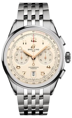 2026 Breitling Premier B01 Cream Dial Stainless Steel Men's Watch AB0145211G1A1
