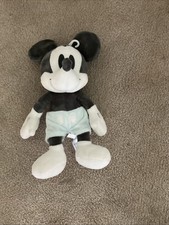Disney Parks Steamboat Willie Mickey Mouse 20 Black White Plush Stuffed Toy